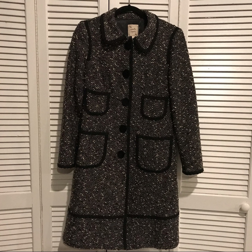 Vintage Nanette Lenore Black/White Tweed Coat